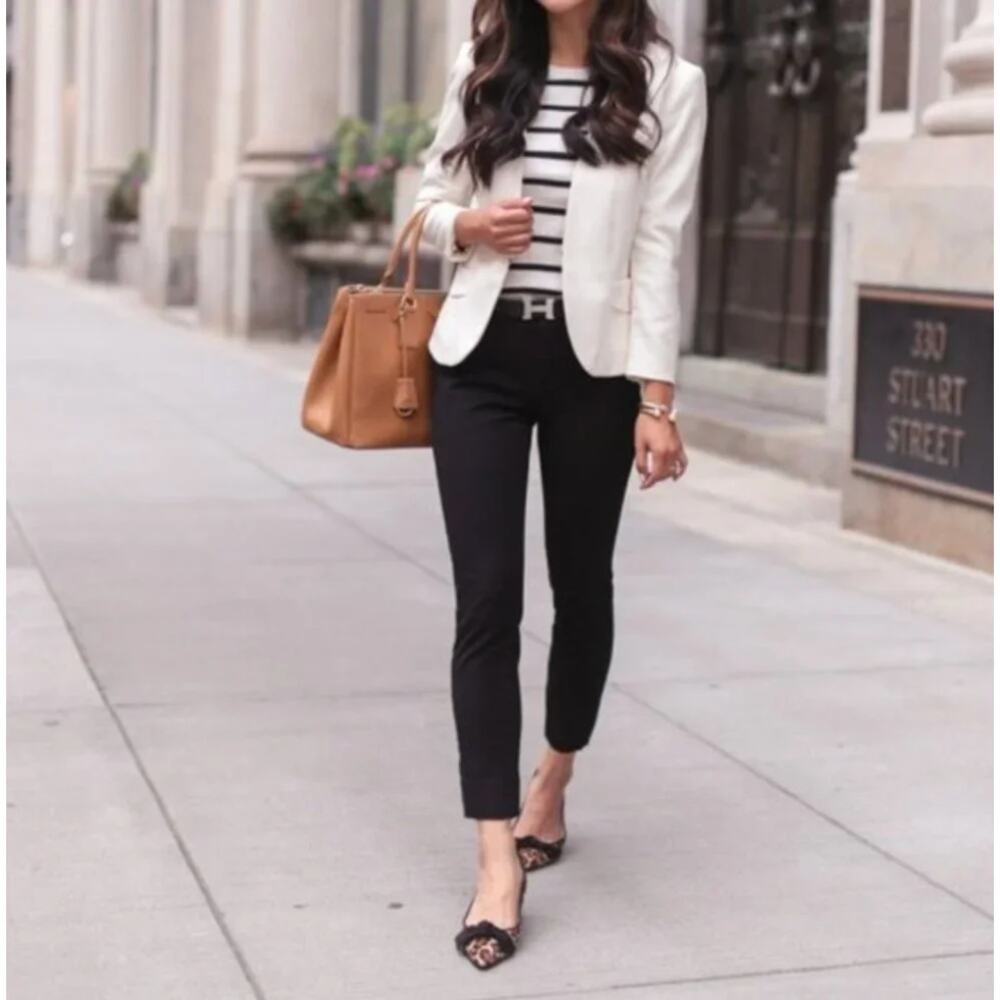 J. Crew Cameron Slim Cropped Pant Four Season Stretch Black G8547 Size 6 - Picture 2 of 9